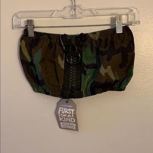 Camo strapless crop